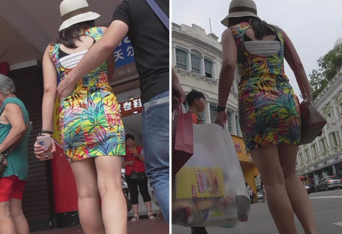 街拍性感花色包臀裙海岛风情女神姐姐 [639 MB]