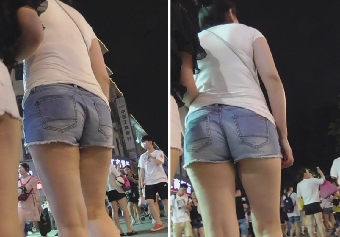 街拍超短热裤翘臀美眉跟闺蜜逛夜市 [599 MB]