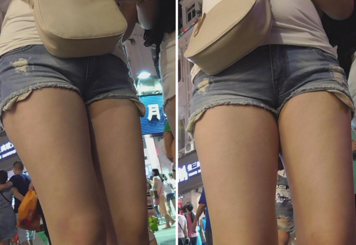 街拍超短热裤翘臀美眉跟闺蜜逛夜市 [599 MB]