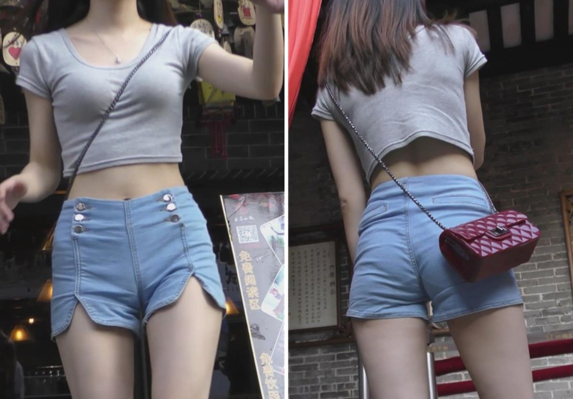 街拍丰满热裤运动鞋美腿小姐姐 [365 MB]