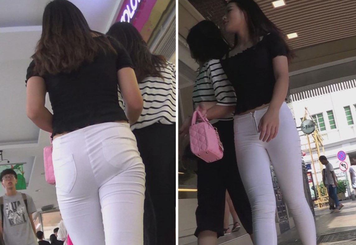街拍白裤美臀性感美女跟闺蜜逛商场 [1.33 GB]