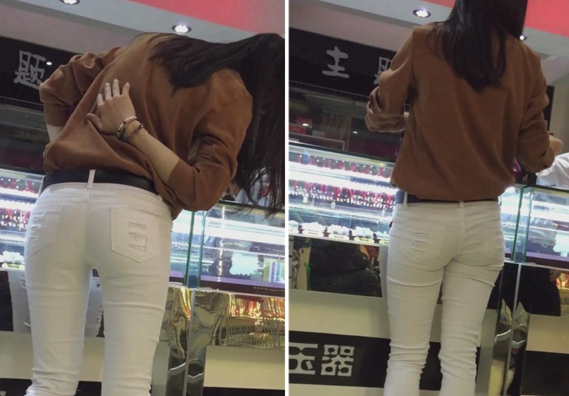 圆臀紧身白裤大妹子 [632 MB]