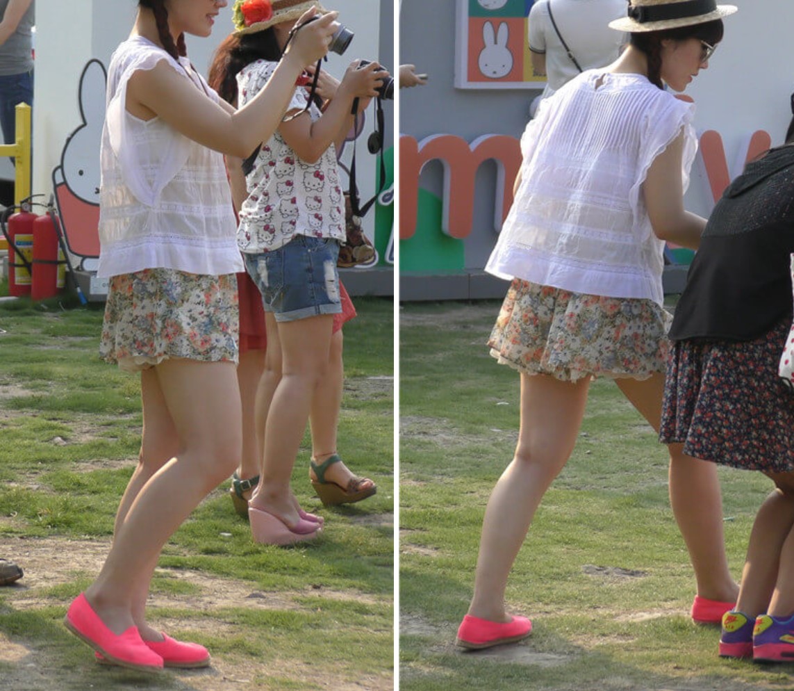 草地上拍照的麻花辫女孩 [1.12 GB]