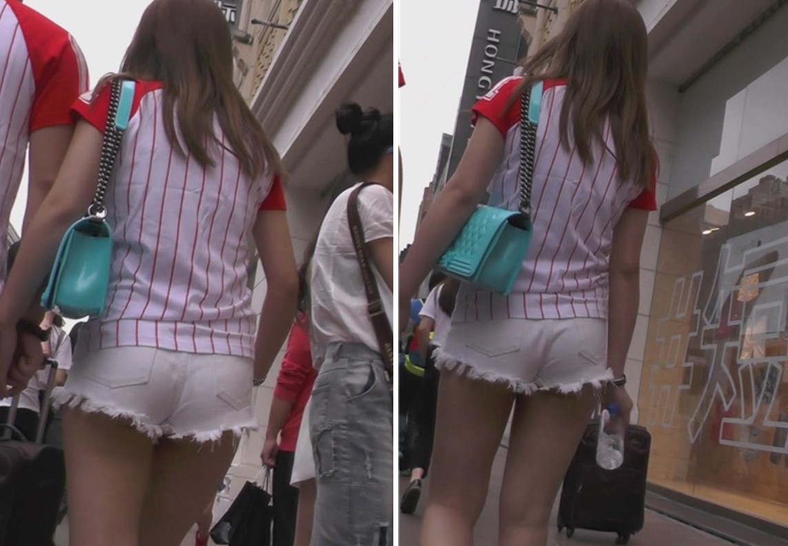 街拍情侣衫白热裤清纯小美女 [1.33 GB]