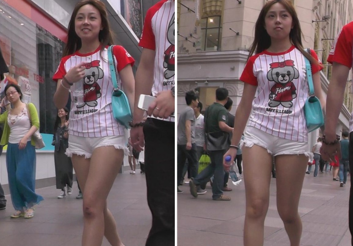 街拍情侣衫白热裤清纯小美女 [1.33 GB]