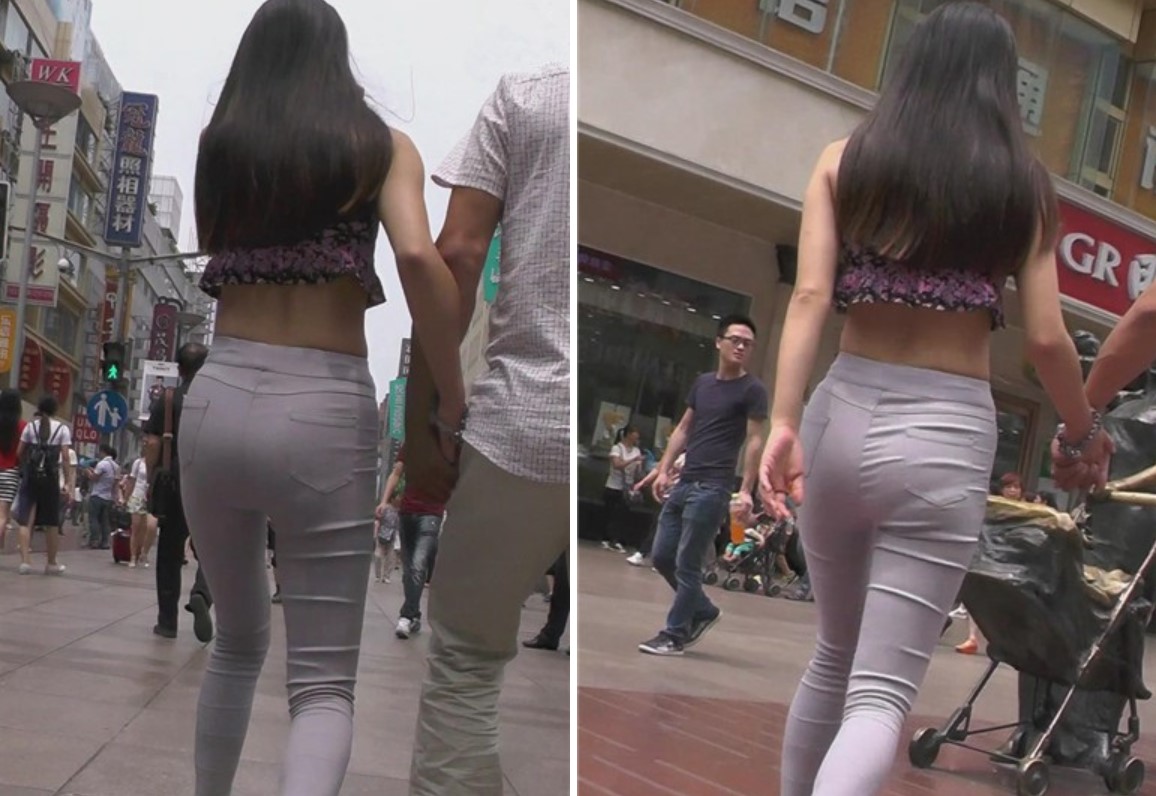 街拍性感小蛮腰红高跟紧身裤苗条美女身材火辣[2.46 GB]