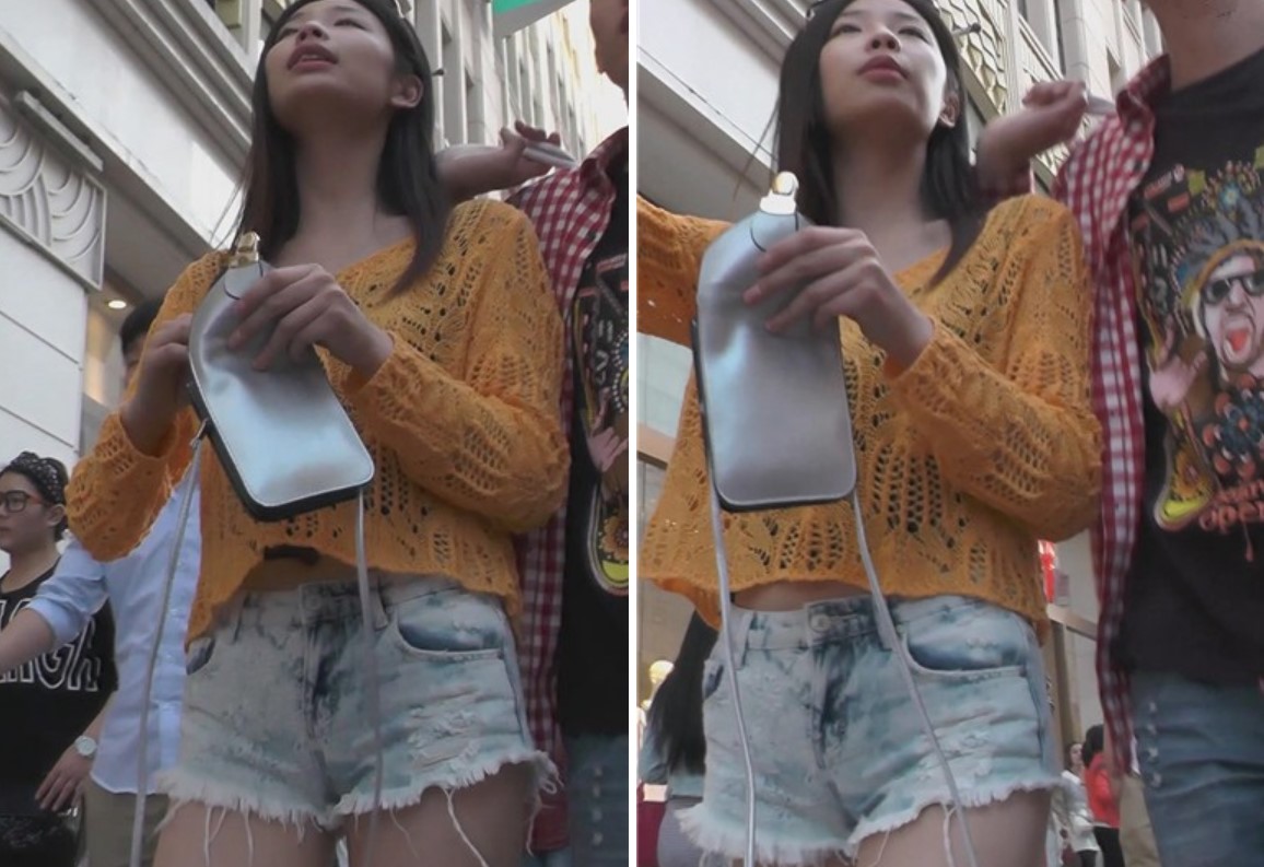 小男友陪逛街的美臀牛仔热裤甜美女孩 [328 MB]