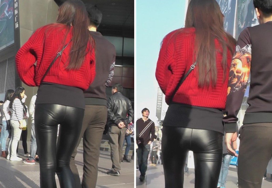 黑色皮裤红衣女孩真水灵 [1.46 GB]