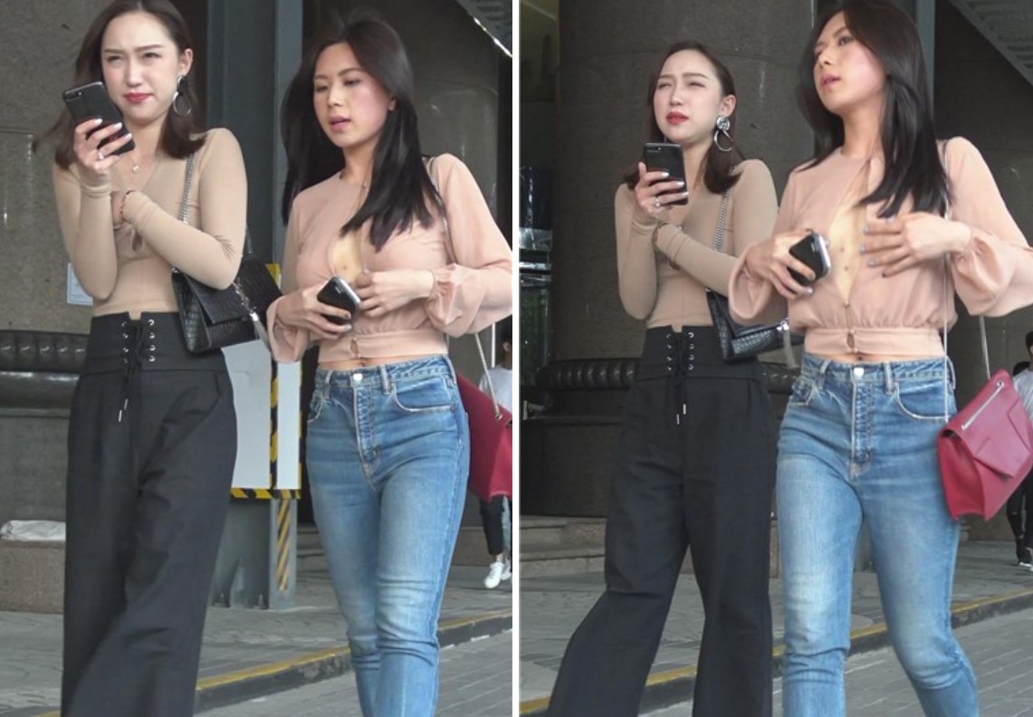 4k-街拍穿着打扮时尚的两姐妹 [2.29 GB]