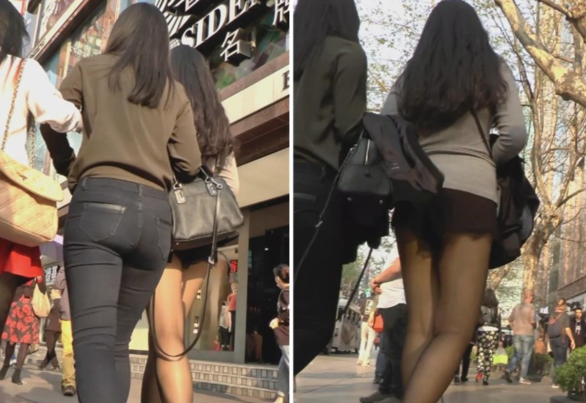 街拍紧身宽臀黑牛美女跟齐B短裙黑丝性感闺蜜[2.09 GB]