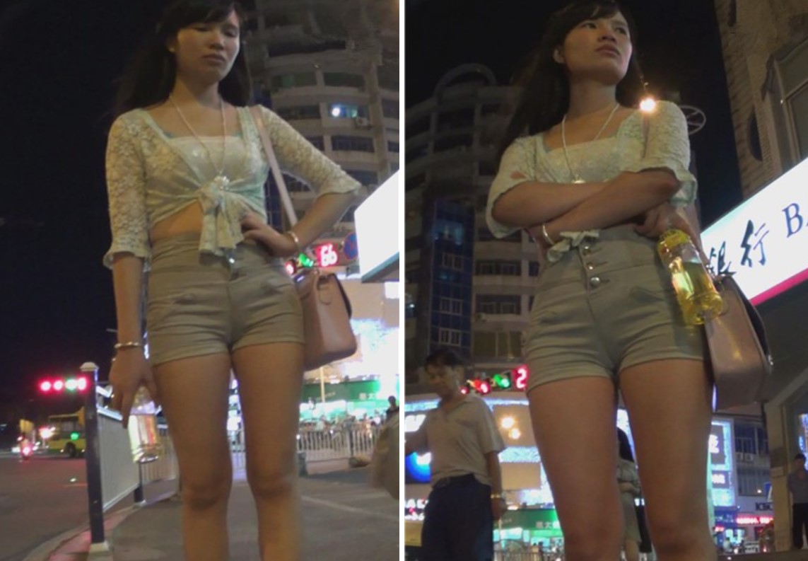 街拍美女夜晚街头独自徘徊 [703 MB]