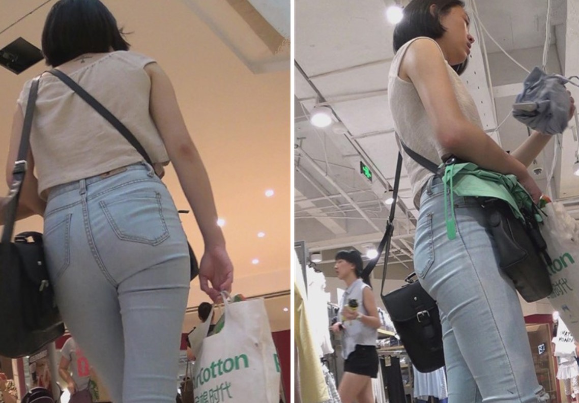 街拍紧身蓝牛性感美臀短发美女 [2.21 GB]