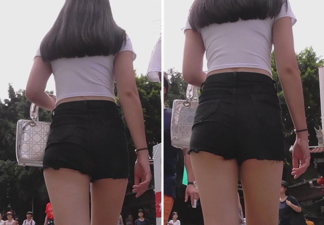 街拍性感美臀高腰短裤俩姐妹 [1.02 GB]