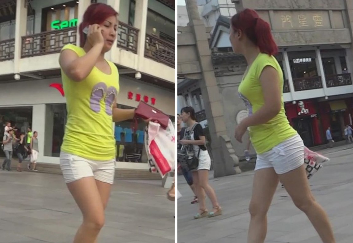 黄T恤白热裤美臀少妇背影相当诱人 [354 MB]