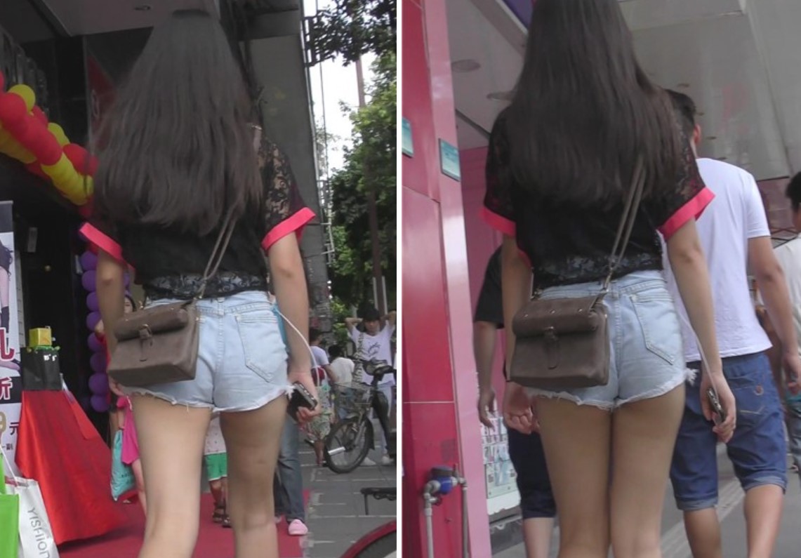 街拍美臀牛仔热裤妹子，走路急匆匆 [1.15 GB]