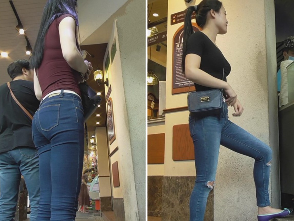 街拍两位极品紧身牛仔裤美女姐姐 [2.38 GB]