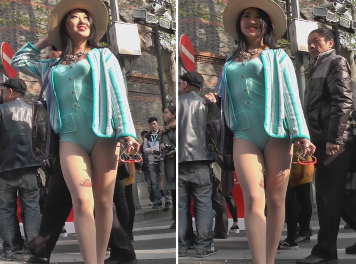 穿着奇特的模特街头引路人围观 [1.07 GB]