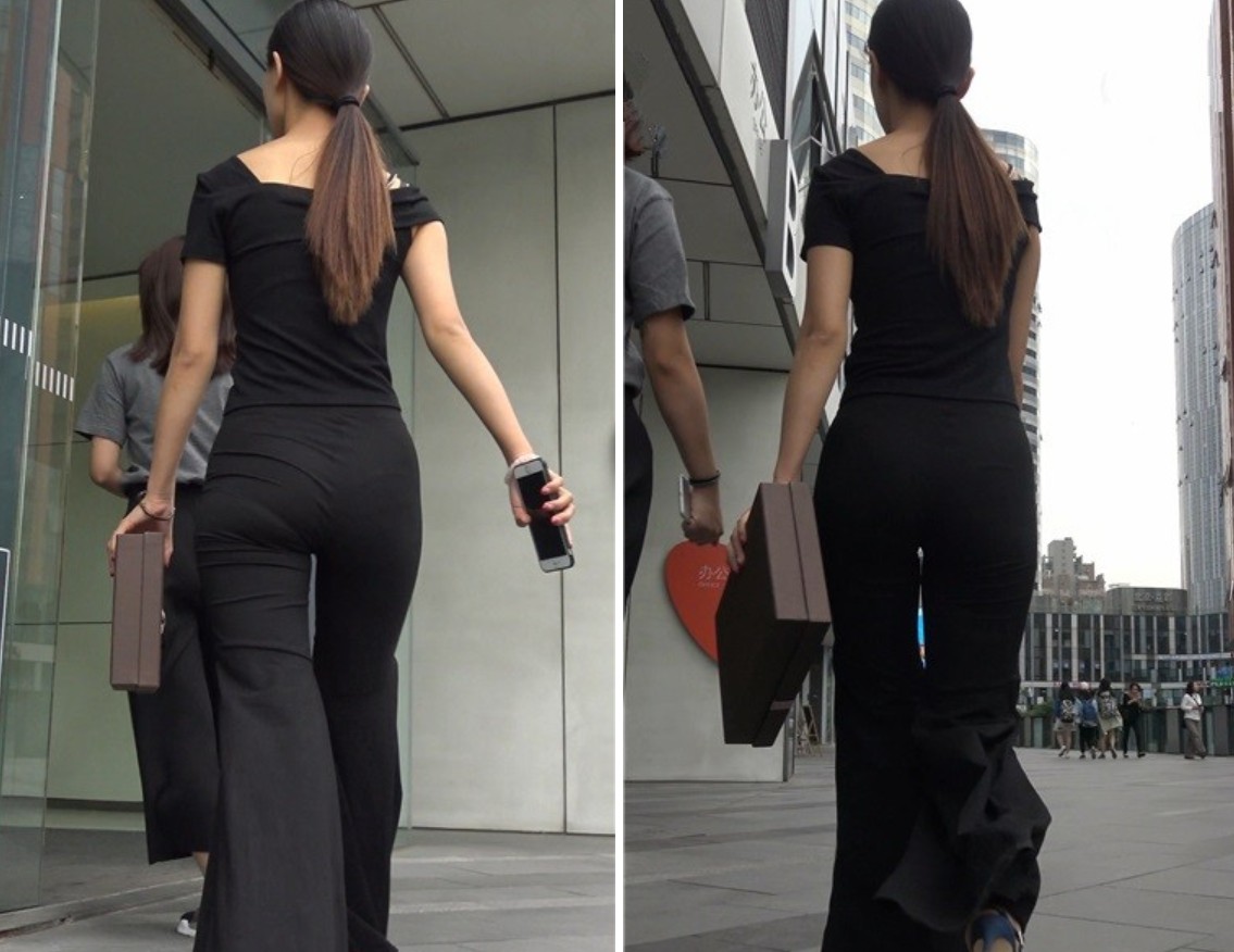 4k-街拍黑衣黑裤御姐范美女 [627 MB]