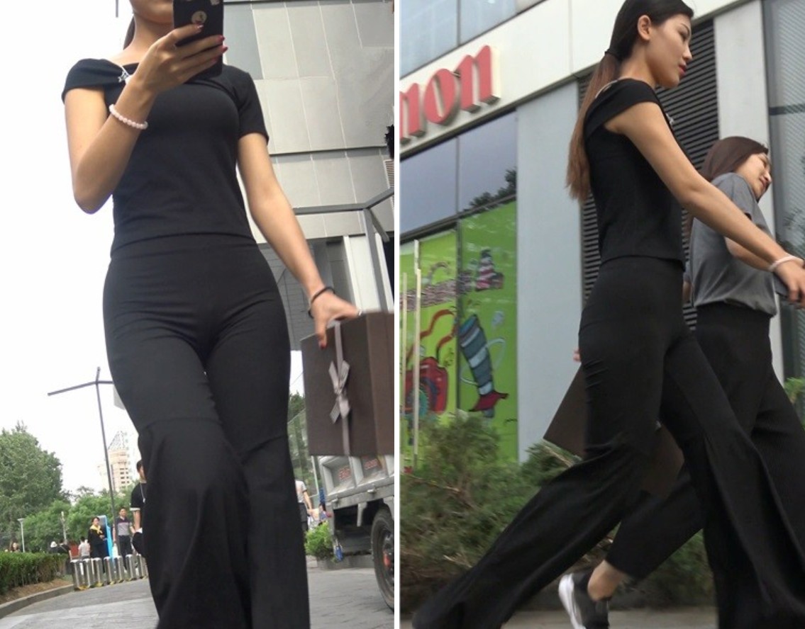 4k-街拍黑衣黑裤御姐范美女 [627 MB]