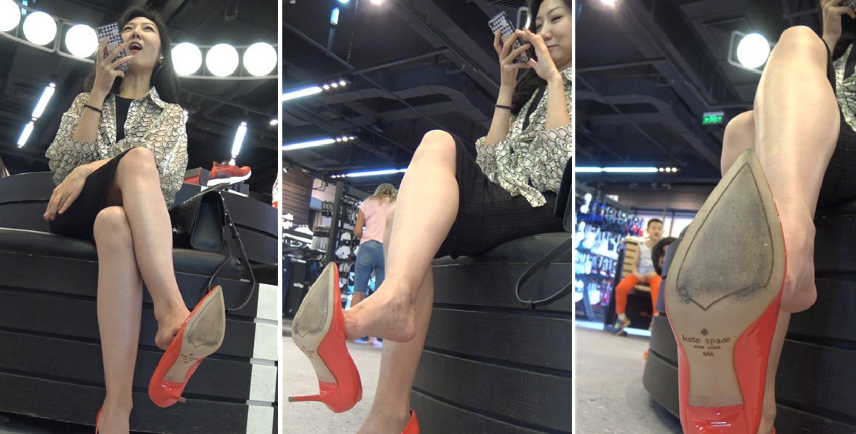 4k超清，性感高挑气质美女商场休息区玩手机！[2.20 GB]