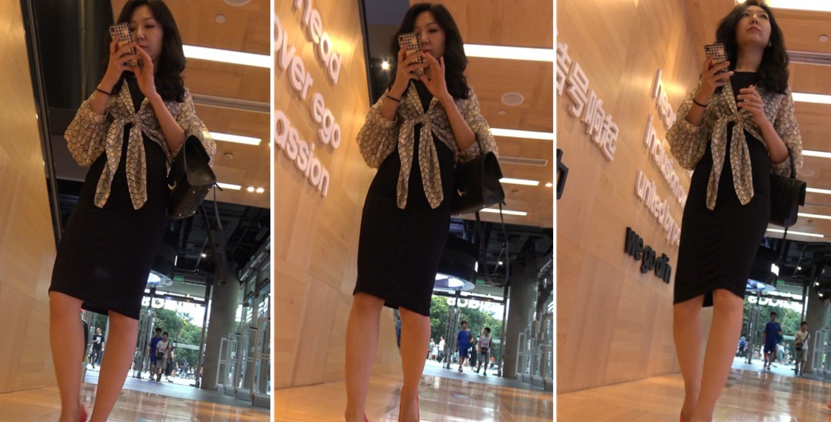 4k超清，性感高挑气质美女商场休息区玩手机！[2.20 GB]