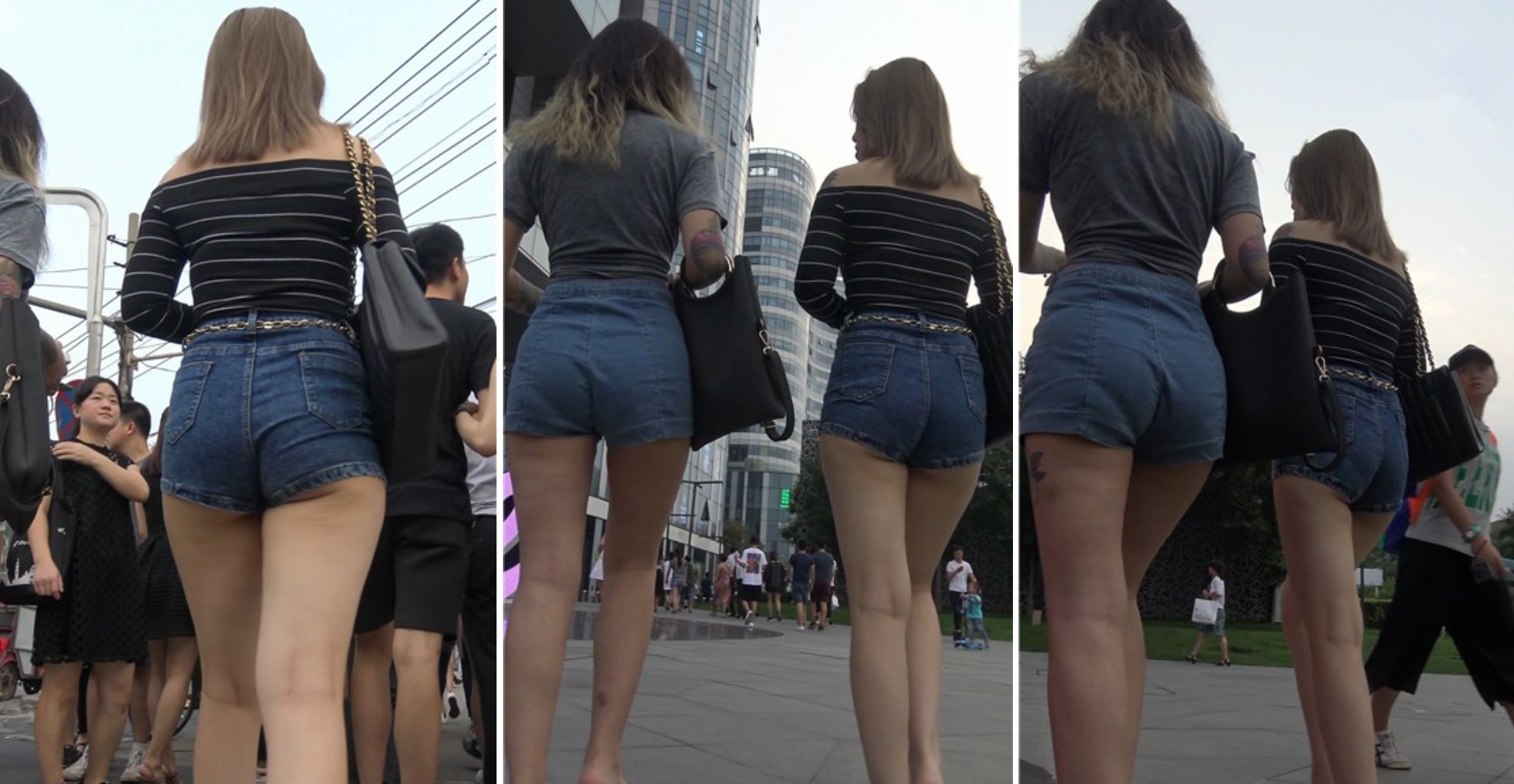 4k超清，街拍豪放霸气纹身牛仔超短热牛姐妹[2.43 GB]