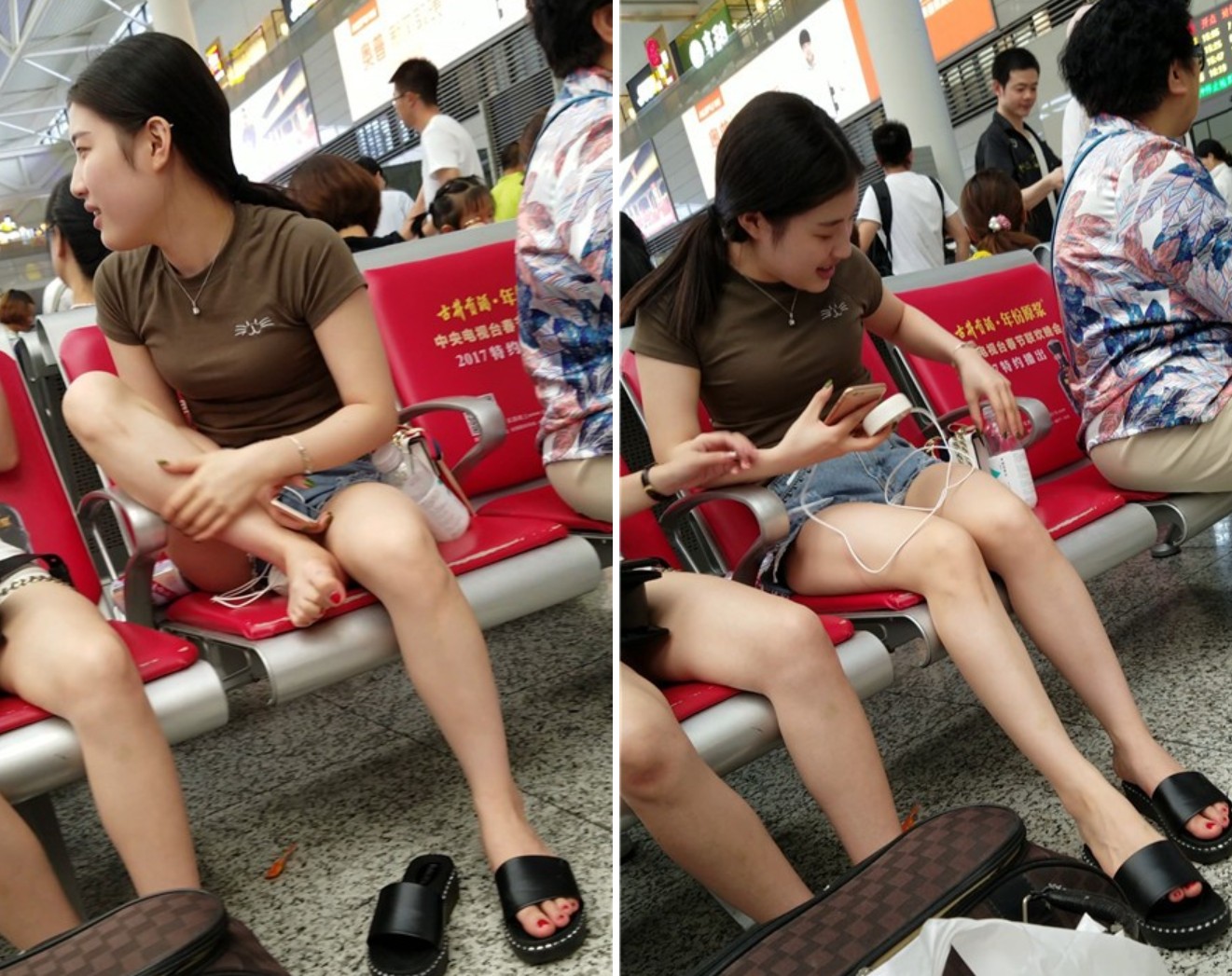 4k-牛仔热裤美腿丰满小姐姐看手机姿势很浪啊