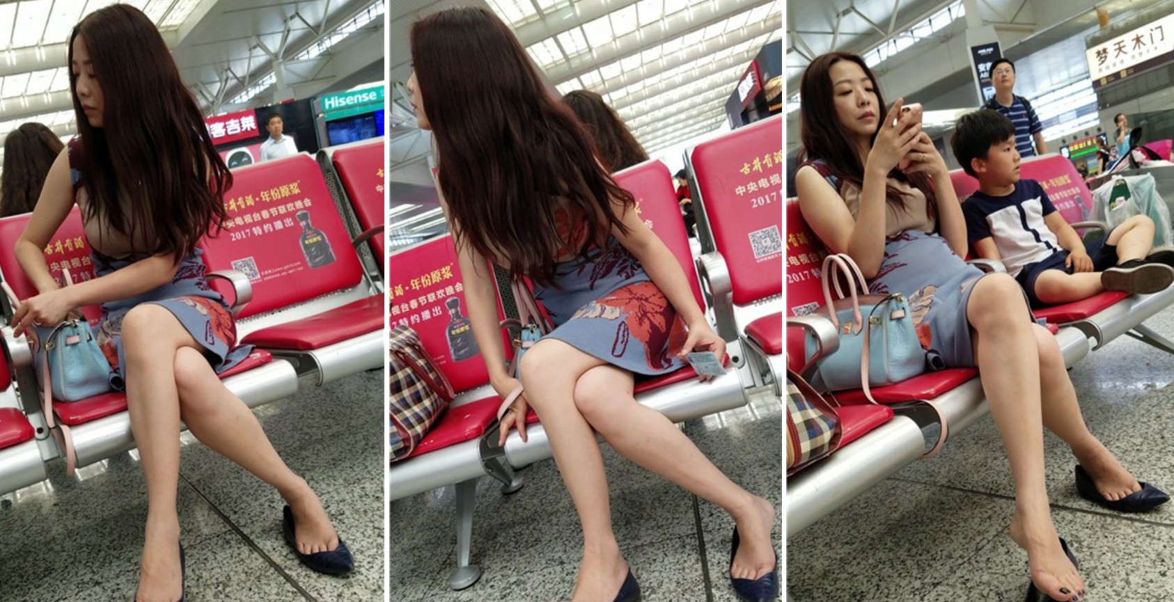 4k超清，候车室大秀美足的气质玉腿少妇