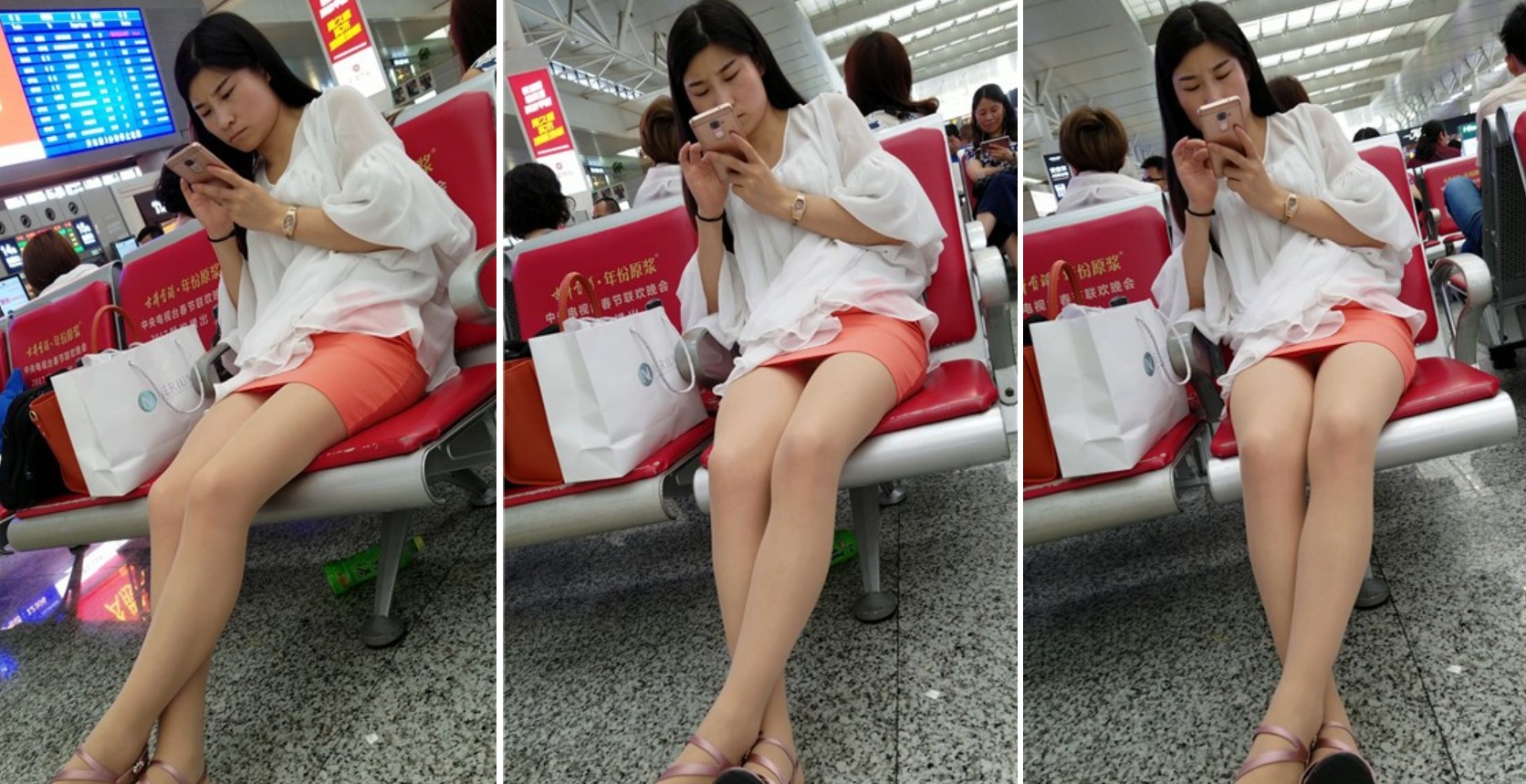 粉裙长腿小姐姐