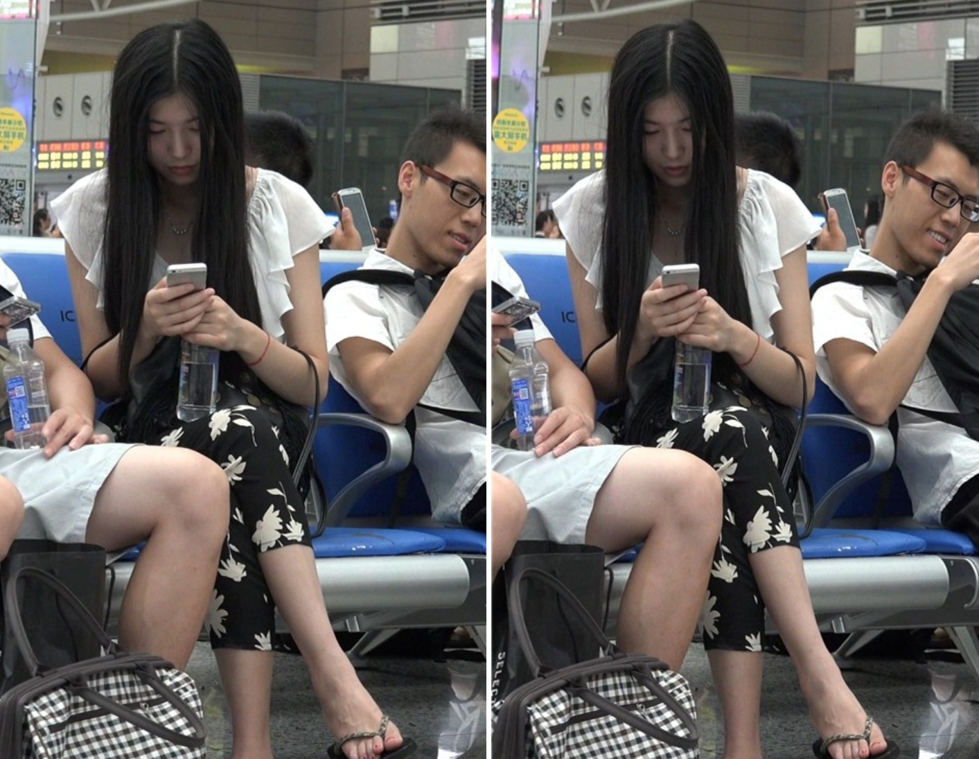 4K 人字拖裸足长发妹纸 [900 MB]