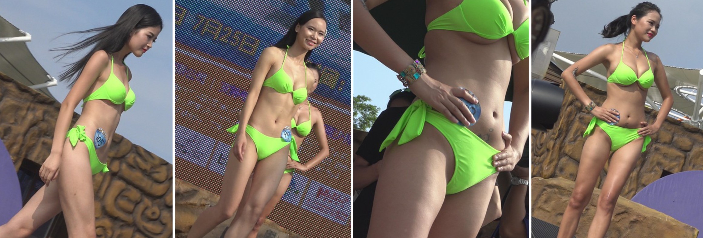 4k-极品比基尼泳装美女模特走秀