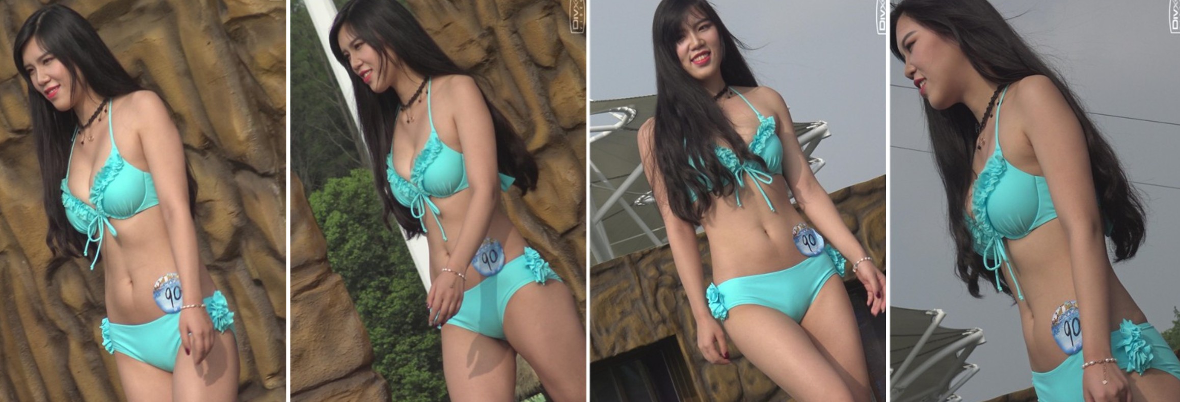 性感丰满浅蓝色泳装比基尼MM