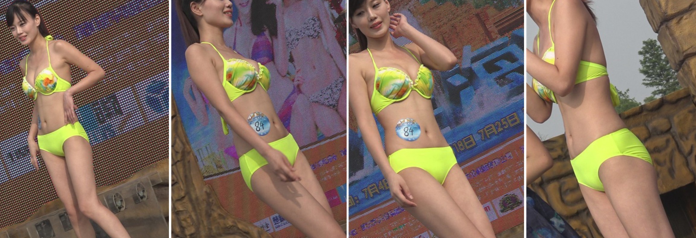 马尾辫比基尼泳装美女