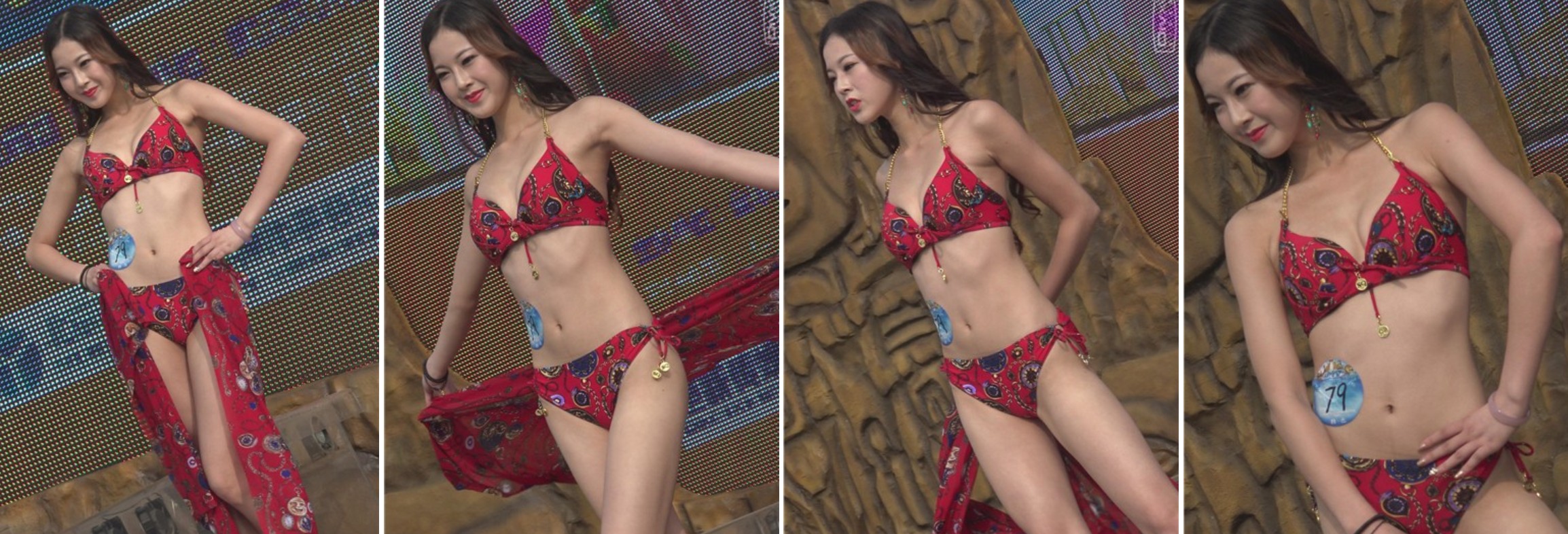 碎花长腿苗条身材MM，婀娜多姿