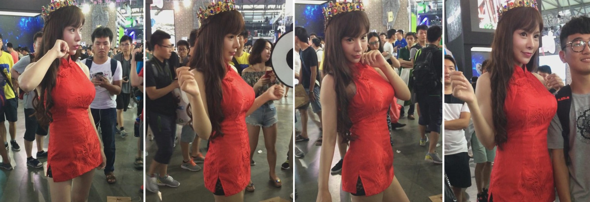 展会上红色性感气质丰满美眉 [431 MB]