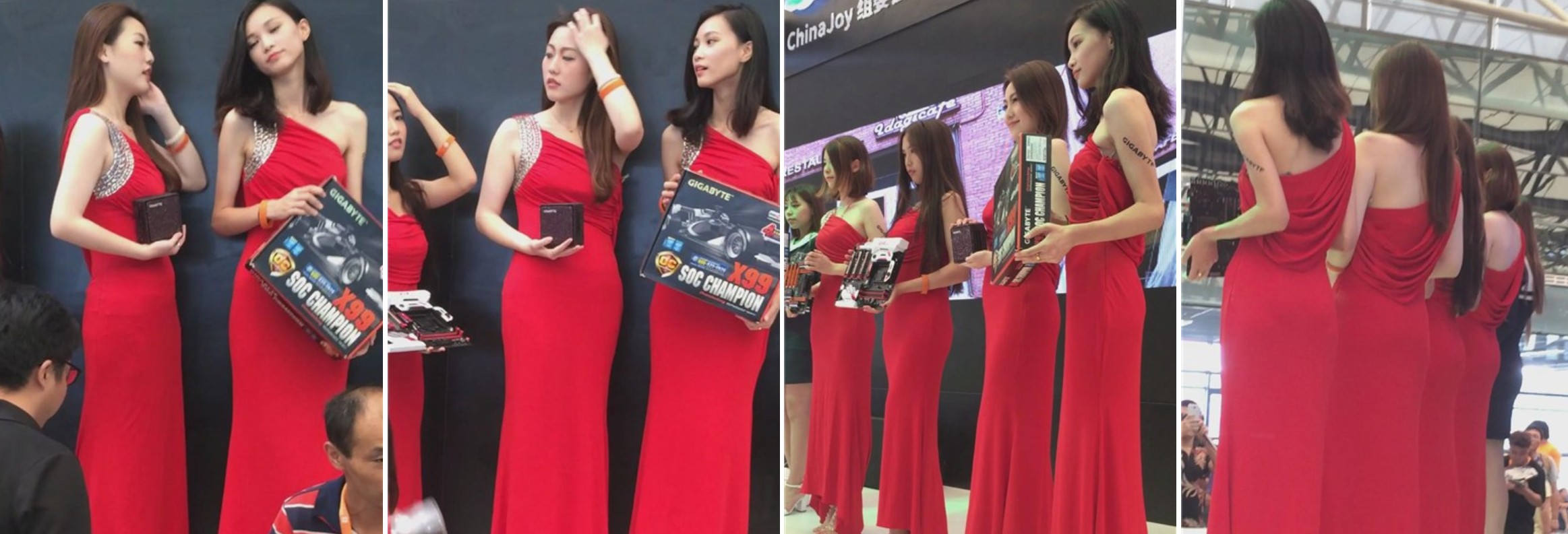 一席大红长裙气质性感美女模特们 [697 MB]