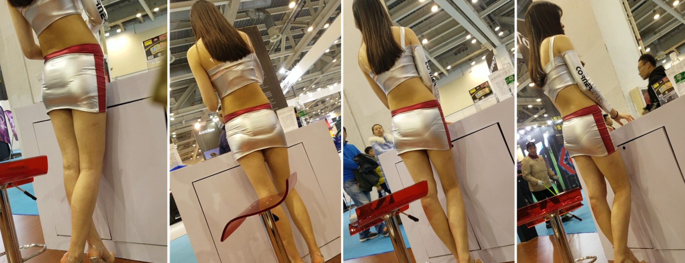 4k超清画质！超级性感好身材包臀短裙美女工作人员