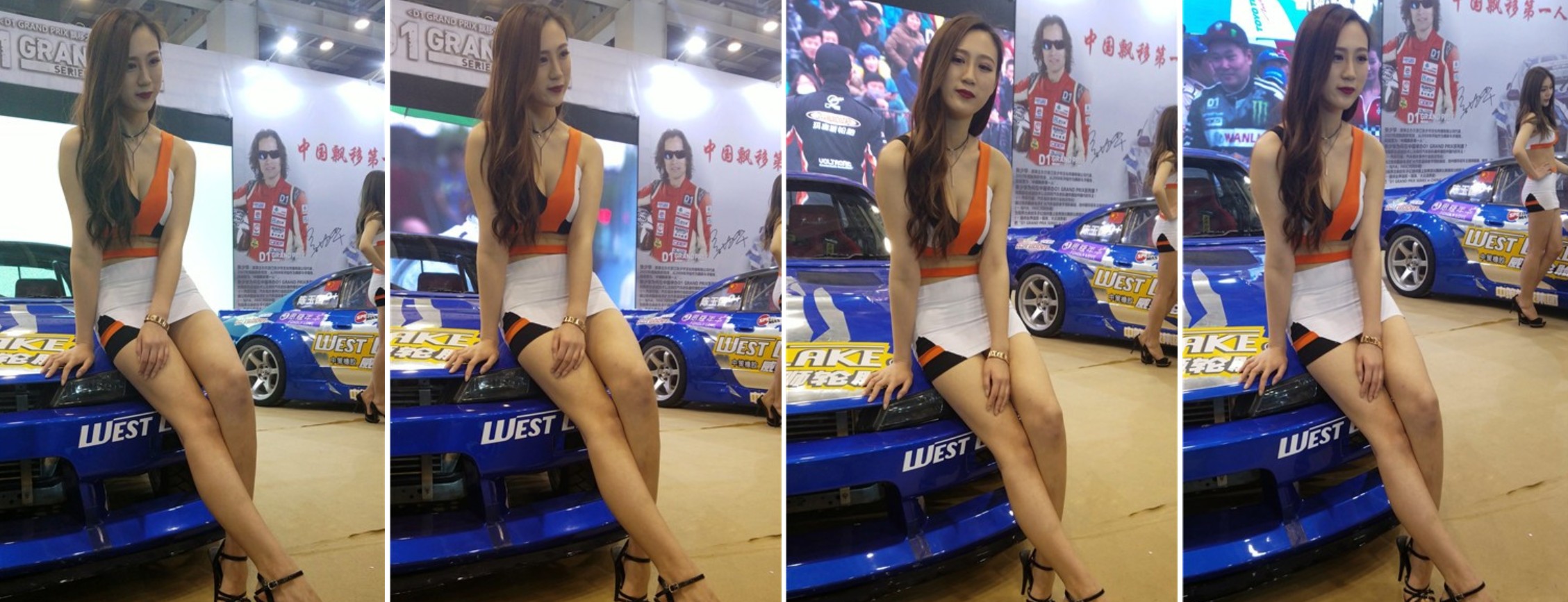 4k超清画质！苗条火辣劲爆身材大长腿车模女神