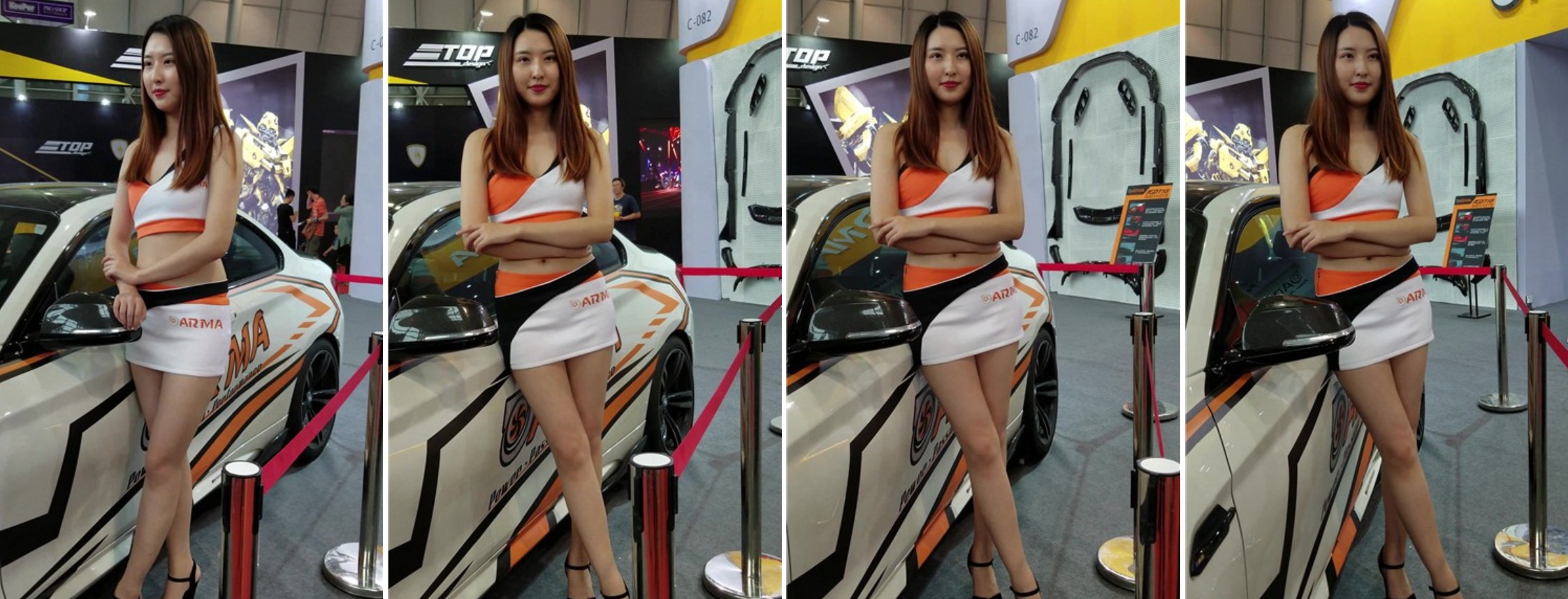 4k超清，微笑甜美的性感大长腿车模美女