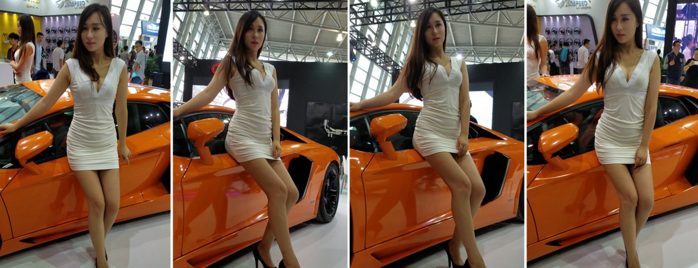 4k超清，极品性感身材大波车模美女