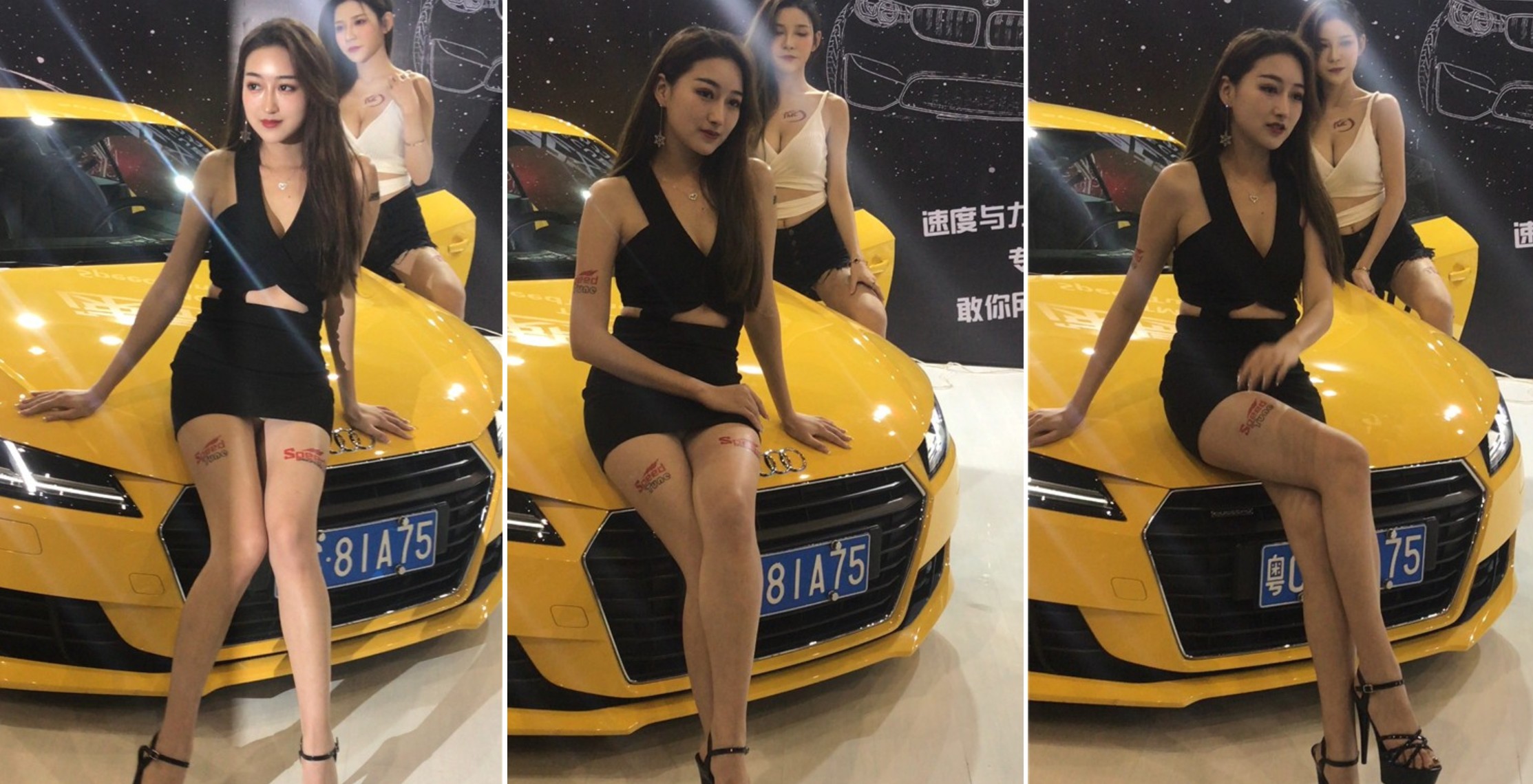 改装车展的短裙性感车模 [2.86 GB/MOV]