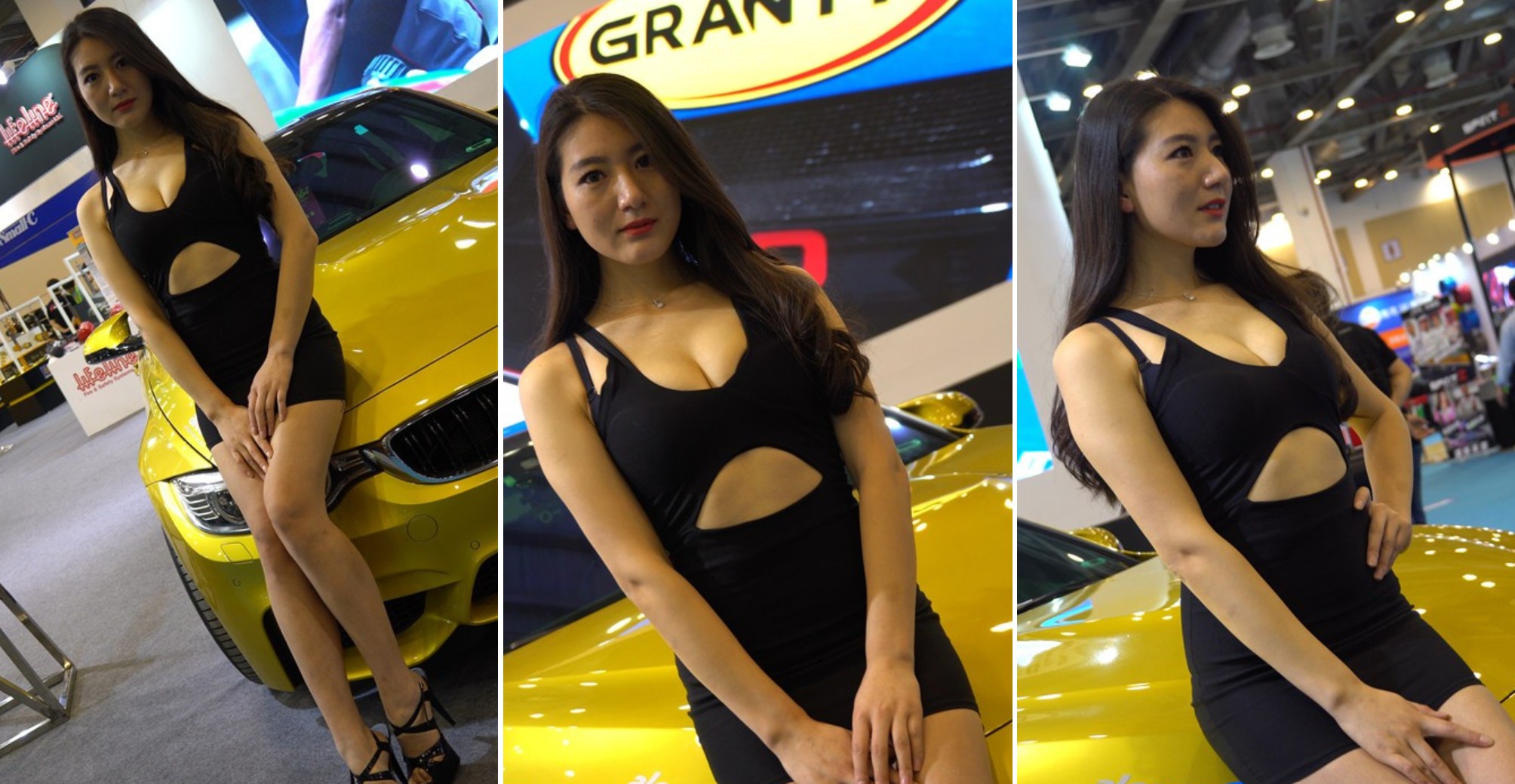 4K-性感包臀裙爆乳展会女车模