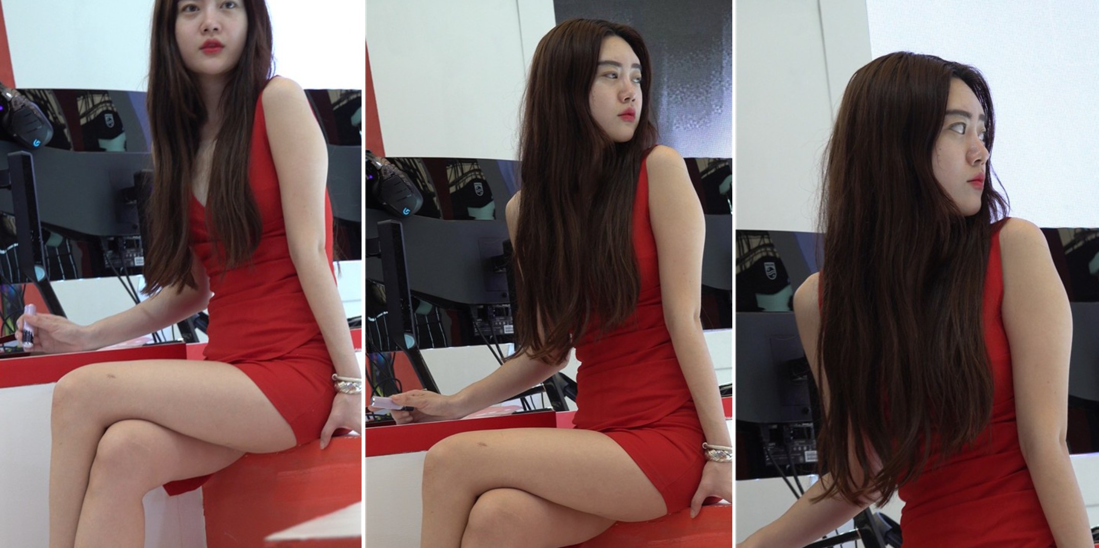 4K 性感高跟红裙美腿showgirl少女 [344 MB]