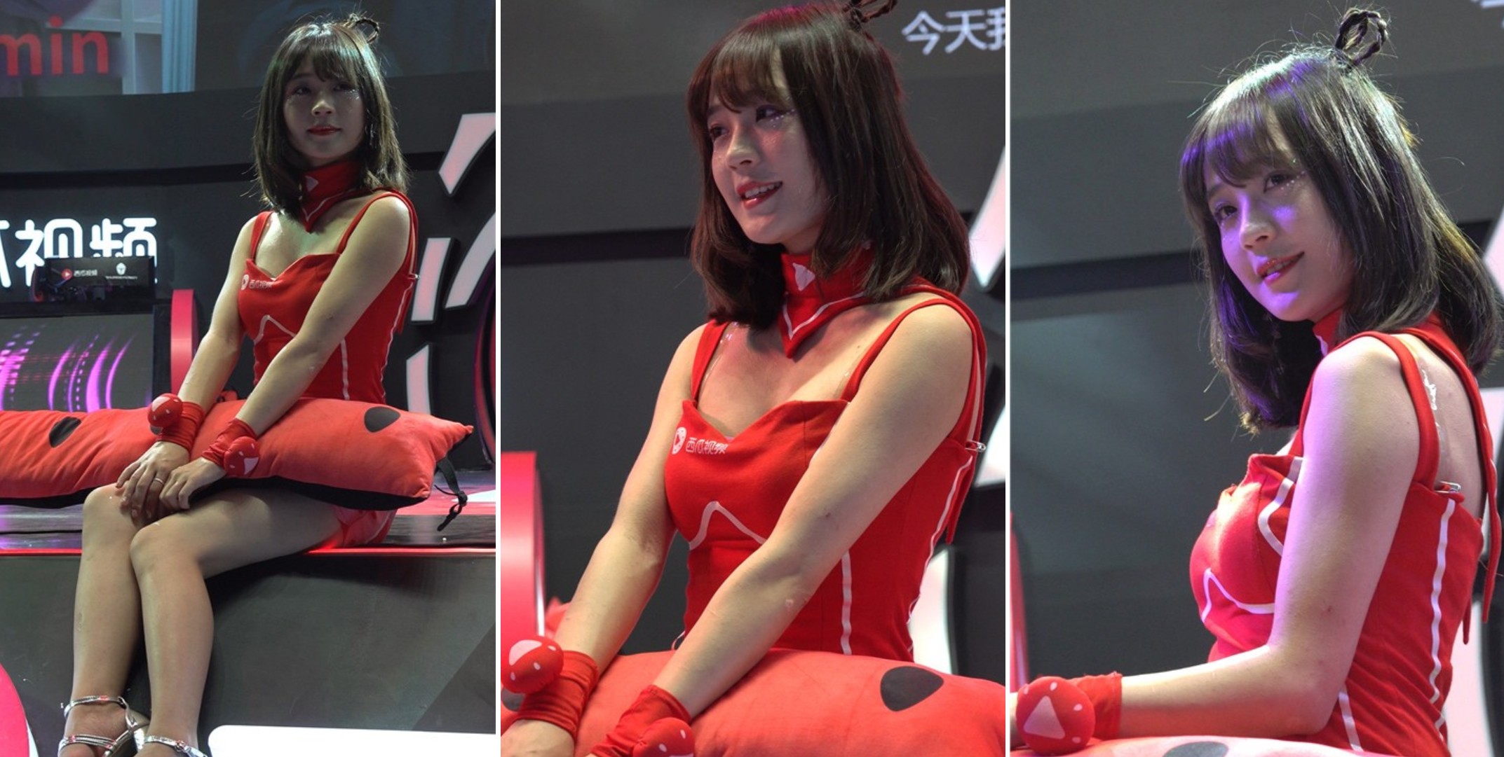 4K 2018CJ展会高跟红裙少女 [632 MB]