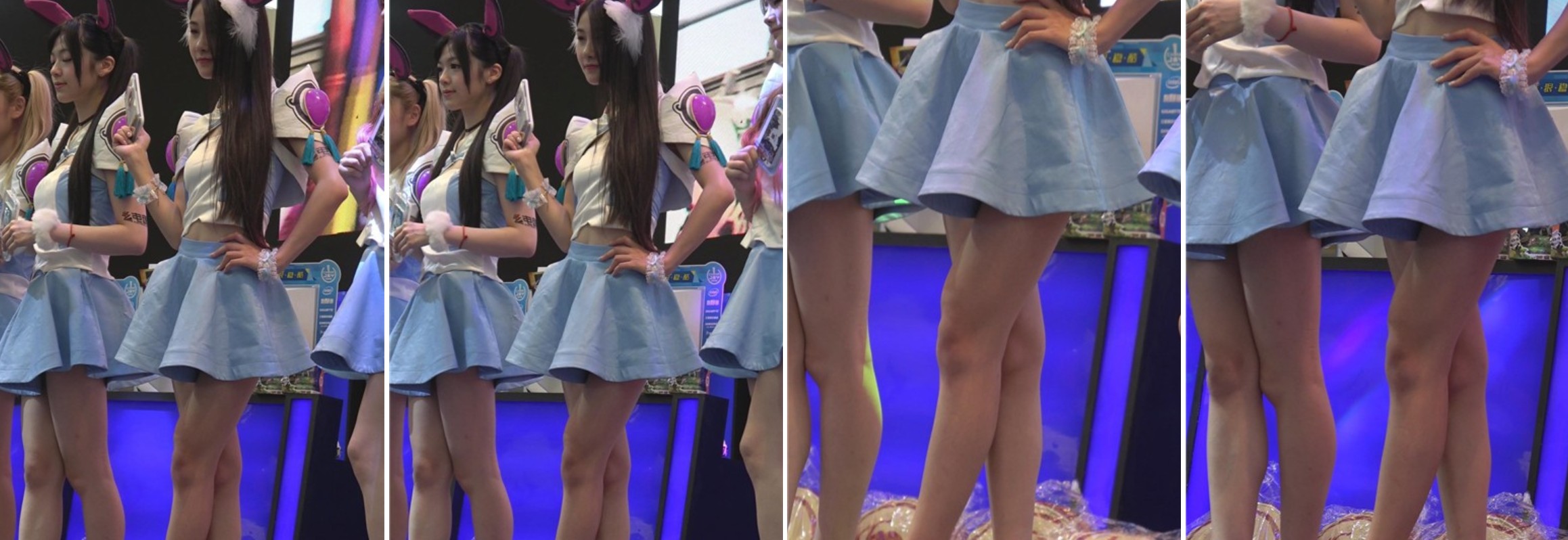 舞台上天生丽质的美腿小清新少女