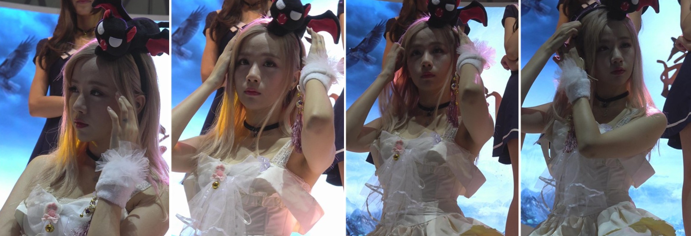 甜美萝莉白色公主裙小清新萌妹子