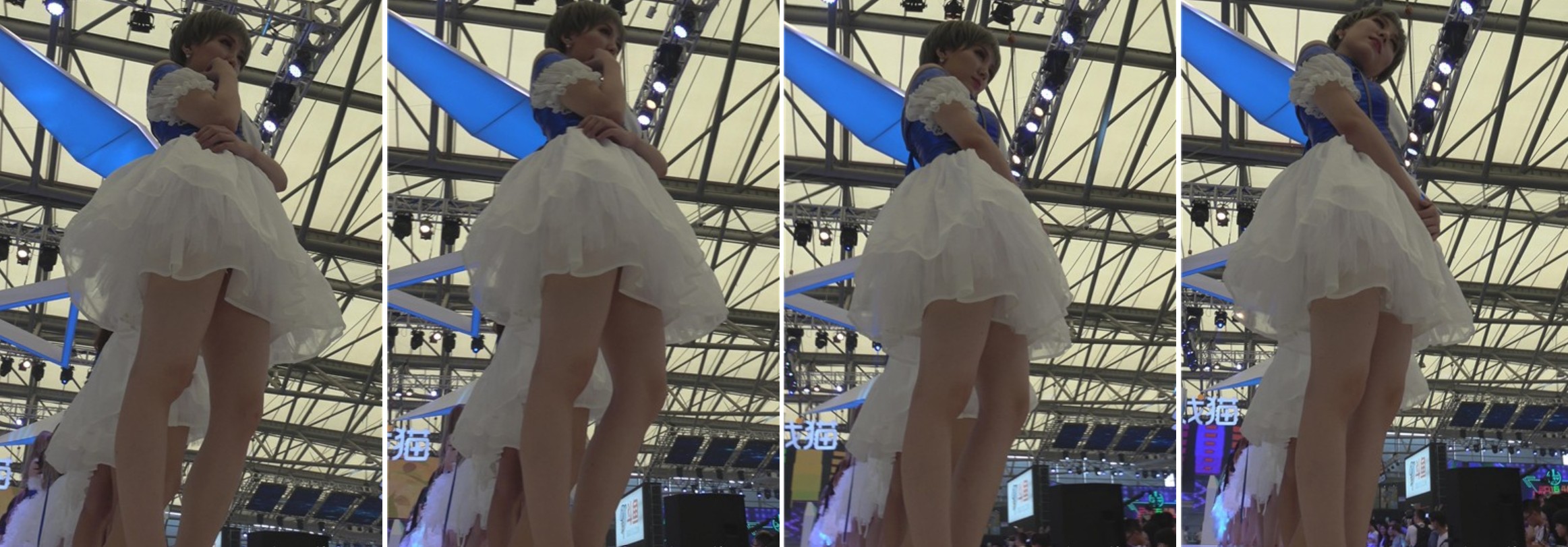 4k-白色公主裙美腿showgirl美女