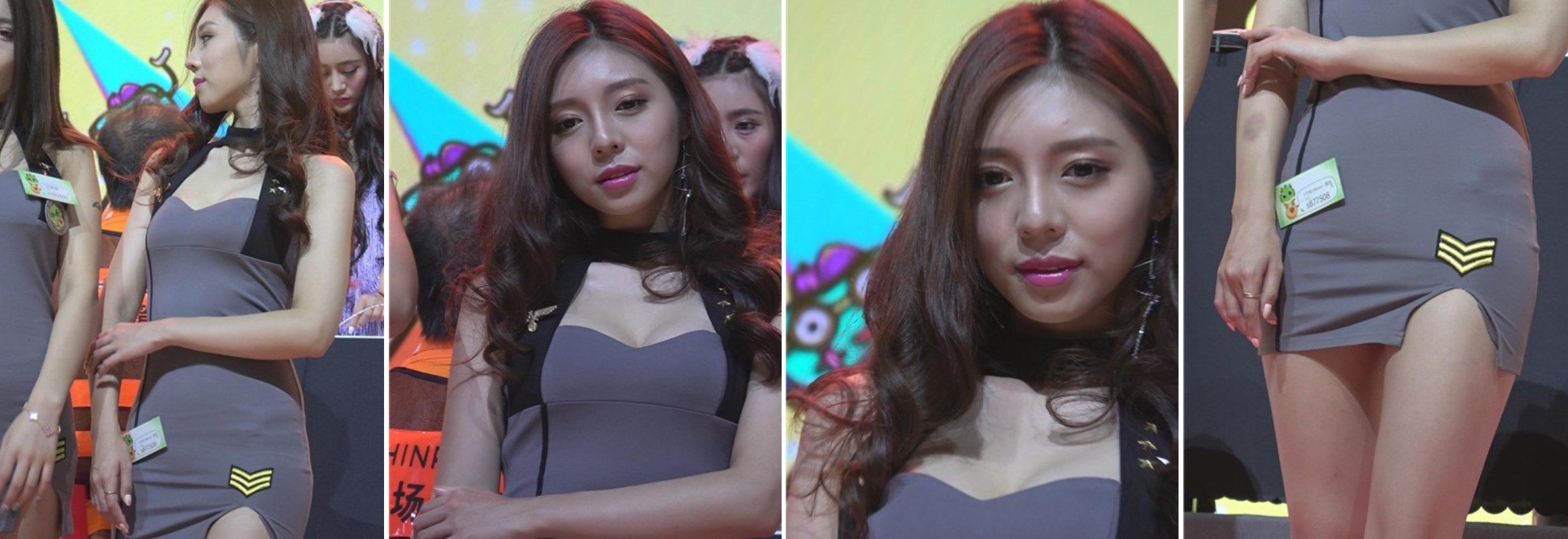 性感美腿包臀裙美女姐姐，笑容很甜美