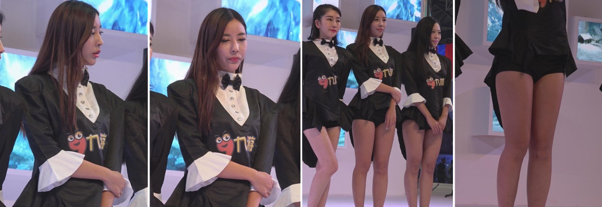 舞台上高挑性感的长腿高跟鞋女神