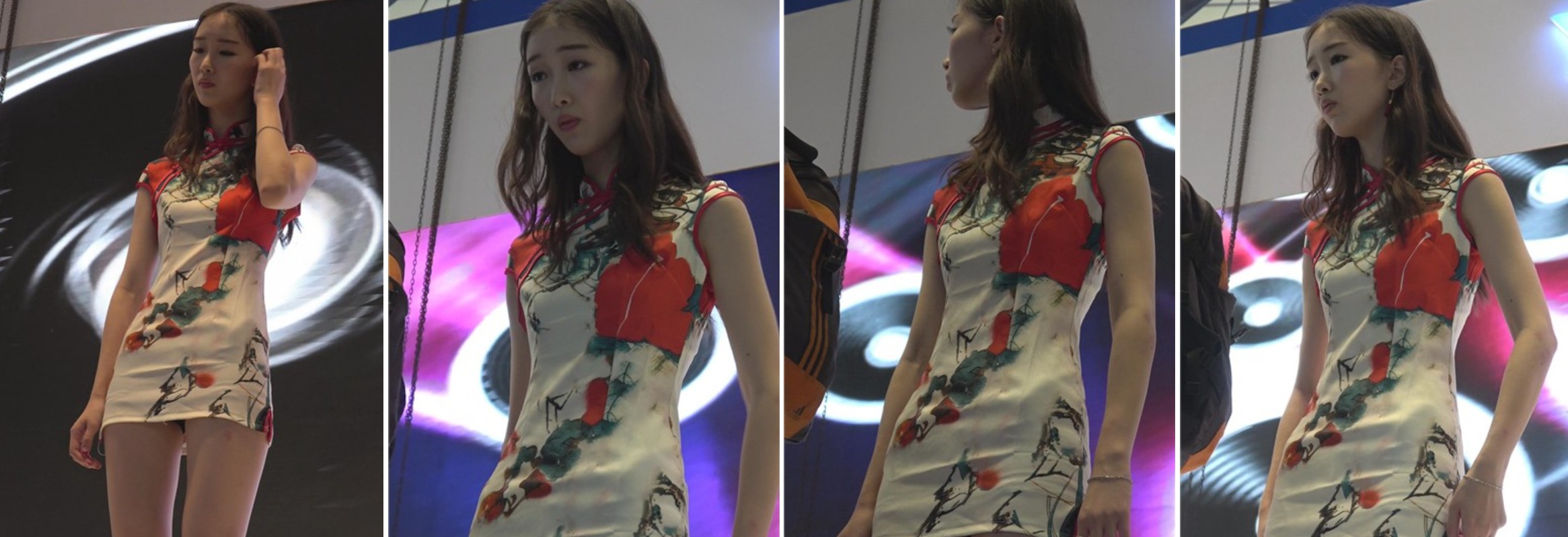 舞台上的长腿碎花裙showgirl